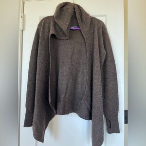 Betabrand Chocolate Knit Cardigan
